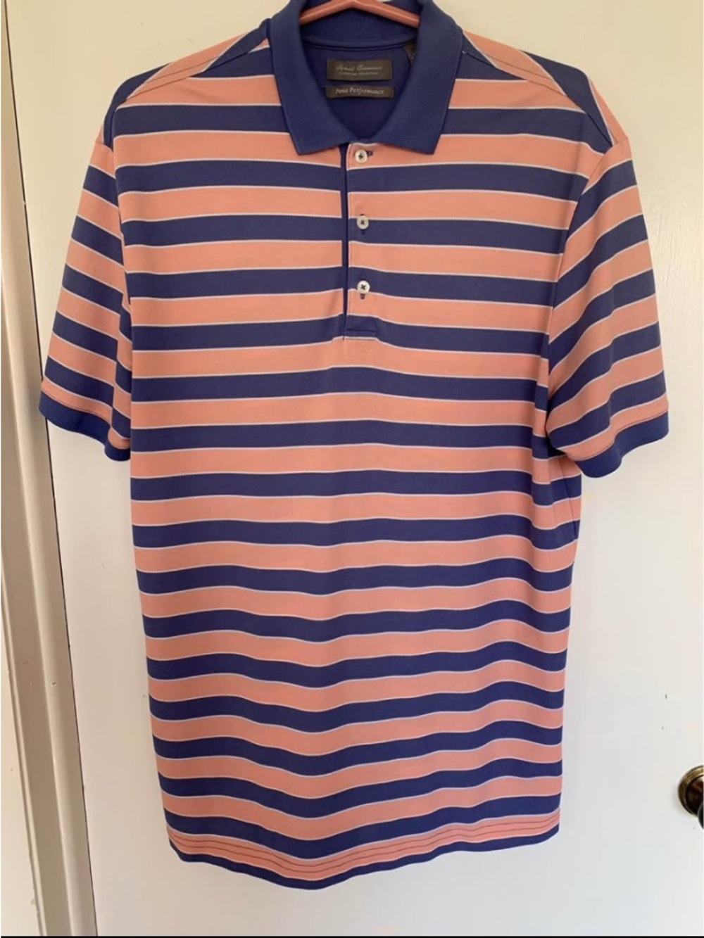 New Classic Striped Polo Shirt - Pink & Navy